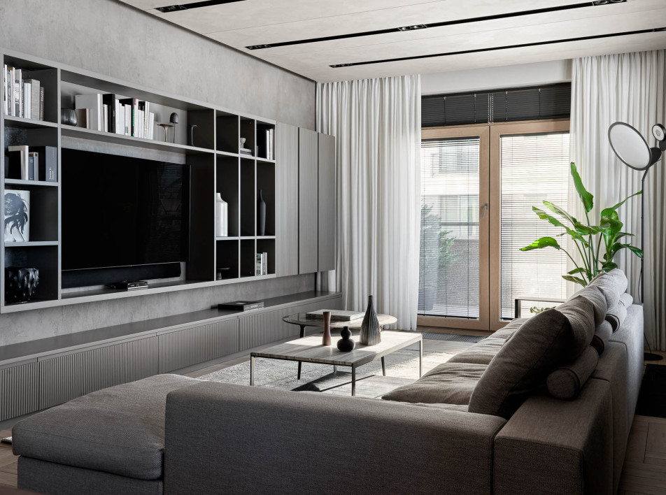 DE&DE Interior Studio: серая квартира для современной семьи